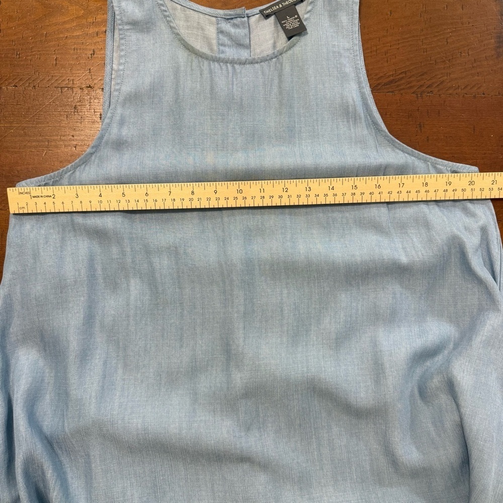 Chelsea & Theodore Light and Dark Blue Sleeveless Dress - Picture 4 of 8